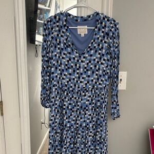 Sail to Sable Blue Geometric Dress